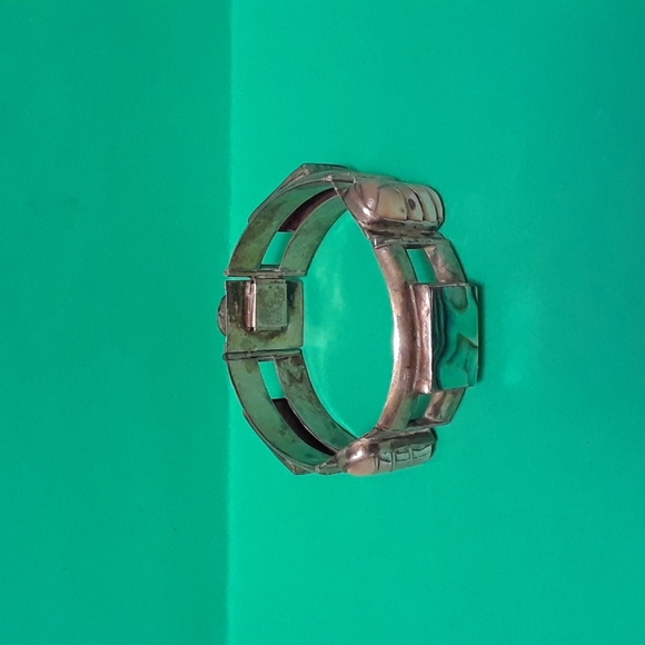 Vintage 1960s Mexican Sterling Silver Abalone Bracelet - Picture 7 of 13